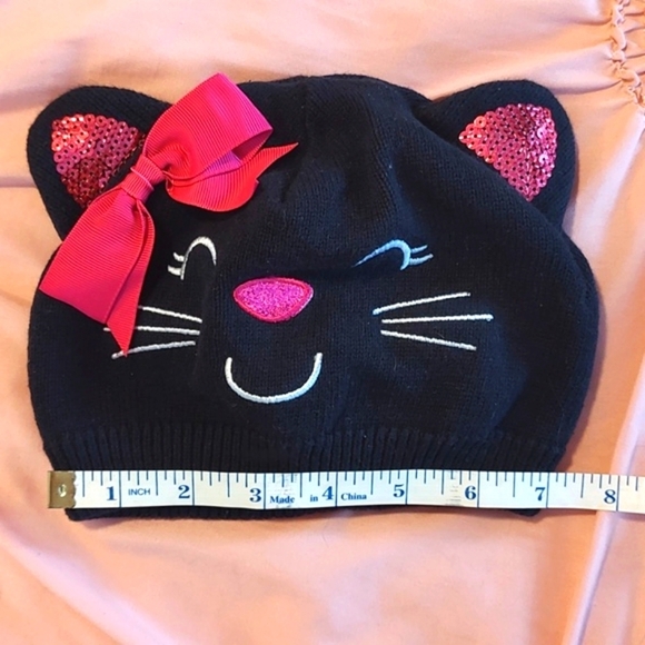 BLACK KNIT CAT HAT By Koala Kids SIZE MEDIUM NWOT - Picture 4 of 7
